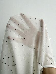 Elenzga 大码优雅通勤波点印花系领灯笼袖衬衫 - 杏色 - 查看 8