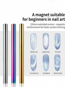 1PC Cat Eye Nail Magnetic Stick Cylindrical Magnet For Cat Eye UV Gel Polish Snowlight Glitter Effect Tools Manicure Design Tool,Nail Supplies,Nail Tools,Nail Art Tools,Back To School,Nails,Nail Tools For Press On Nails - Multicolor - View 9