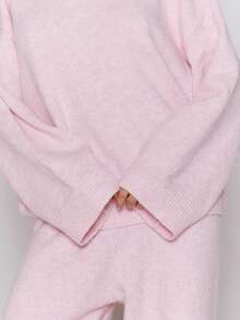 MUSERA Áo len oversized dệt kim, phong cách đường phố cá tính, dễ thương, thích hợp cho mùa thu đông, năm mới, ngày lễ tình nhân, mùa xuân. - Hồng - Xem 4