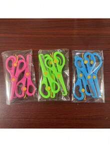 6/12PCS, Safety Scissors, Plastic Scissors For Student Handicrafts, Cutting Scissors, Plastic Wrapped Iron Small Scissors For Beginners, DIY Art Tools For Children, Student Scissors, Office Scissors - Multicolor - View 8