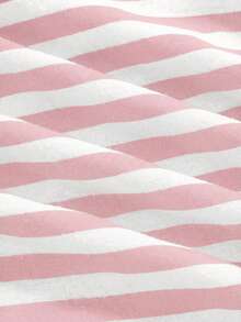 ROMWE Grunge Punk Y2K亚文化女式条纹拼接露脐吊带背心，下摆开衩 - 淺粉色 - 查看 4