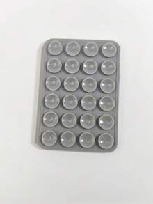 1个手机硅胶吸盘，带24个方形吸盘，双面硅胶吸盘手机支架，适用于手机壳、自拍、视频等多种场景。