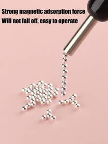 1套磁性美甲笔和12格金属珠，金色银色迷你鱼子酱美甲饰品，磁性凝胶指甲油工具，适用于猫眼宝石美甲DIY，美甲装饰，美甲师沙龙派对日常使用美甲工具套装，美甲配件 - 彩色 - 查看 6