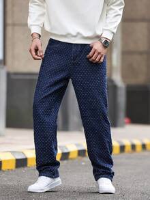 Manfinity Homme Men's Casual Fashion Street Daily Commute Straight Leg Jeans