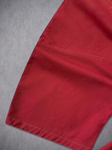 Manfinity Hypemode New Loose Fit High Street Red Curved Knife Jeans - Red - View 6