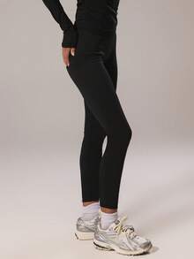 Musera Sport Sport High Rise Seamless Fitted Leggings Padel Winter Activewear Sport Gym Workout Explorer - Black - View 3