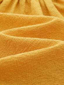 Cozy Pixies Baby Girl Floral Print Round Neck Cap Sleeve Waist Dress - Yellow - View 7