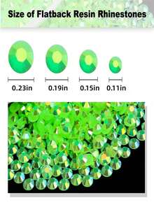 2000pcs 3-6mm Fluorescent Green Flat Resin Rhinestones, Round Jelly Gemstones For Making Accessories Shoes, Clothes, Cosmetics, Bags, Decoration - Fluorescent green - View 4
