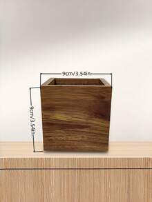 1 PIEZA Organizador de madera para control remoto, caja elegante para control remoto de TV para mesita de noche, sala de estar y organizador de medios para el dormitorio para mantener tu espacio ordenado - Marrón - Ver 3