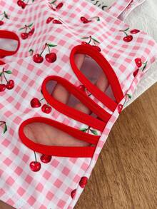 Emery Rose Kids Emery Rose Kids 2026新款时尚女童连体泳衣，可爱粉色草莓花卉图案，优雅迷人，适合游泳、海滩、泳池、夏季拍照及送礼。草莓泳衣，女童连体泳衣，女童水果连体泳衣，儿童泳装 - 粉色 - 查看 7