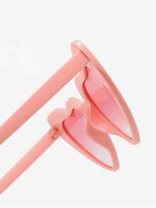 10pcs Cute And Interesting Heart-Shaped Decorative Party Glasses For Both Men And Women, Suitable For Wedding Parties, Dance Parties, Etc., In White Color,Christmas - Pink - View 5