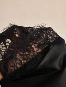 Charlaine 1pc Elegant Lace Floral Print Spaghetti Strap Summer Holiday Nightgown, Romantic & Minimalist, Chic French Style