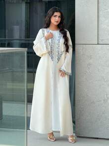 Yasmyna Áo Abaya thêu hoa thanh lịch dành cho nữ - Nhiều màu - Xem 7