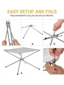 Folding Campfire Fire Rack Outdoor Camping Garden Backyard Heating Mesh Stainless Steel Foldable Fire Pit BBQ Tools Disassemble, Camp Kitchen - Silver - View 11