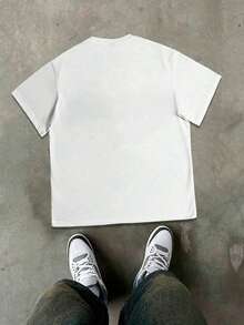 Manfinity EMRG 男士标语五角星印花圆领短袖休闲T恤 - 彩色 - 查看 2