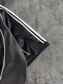 AXEPEAK 男士字母条纹短袖休闲通勤 Polo 衫 - 彩色 - 查看 3