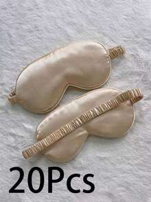 每包20只，颜色包括黑色、香槟色、灰色、粉色、绿色、蓝色和深绿色。采用双面透气丝滑面料，并带有香味，有效缓解眼部疲劳。非常适合女孩午睡时佩戴，轻柔呵护，不会过紧。 - 彩色 - 查看 21