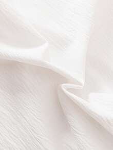 SHEIN Infant Girls' Middle Eastern Traditional Long Sleeve Dress + Matching Floral Lace Star Moon Shawl, Comfortable & Stylish For Everyday Wear, Spring/Autumn - White - View 9