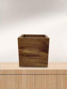 1 PIEZA Organizador de madera para control remoto, caja elegante para control remoto de TV para mesita de noche, sala de estar y organizador de medios para el dormitorio para mantener tu espacio ordenado - Marrón - Ver 6