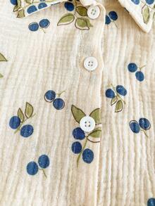 SHEIN Vintaside Kids Baby Boy Summer Casual Leaf Print Shirt And Shorts Set - Khaki - View 9