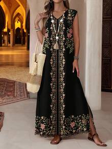 EMERY ROSE 女士碎花V领连衣裙，适合春夏穿着，休闲百搭 - 彩色 - 查看 6