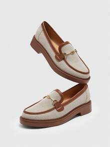 CUCCOO BIZCHIC Women's Simple Round Toe Wedge Heel Platform Slip-On Flats, Elegant & Casual, Comfortable & Versatile For Work, Commute, Date, Formal Occasions