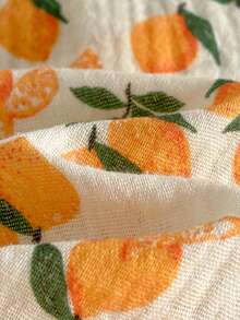 Loomiva Bộ áo liền quần tay ngắn cổ tròn in hình quả chanh cho bé gái sơ sinh, đa năng và thoải mái. - Màu be - Xem 7