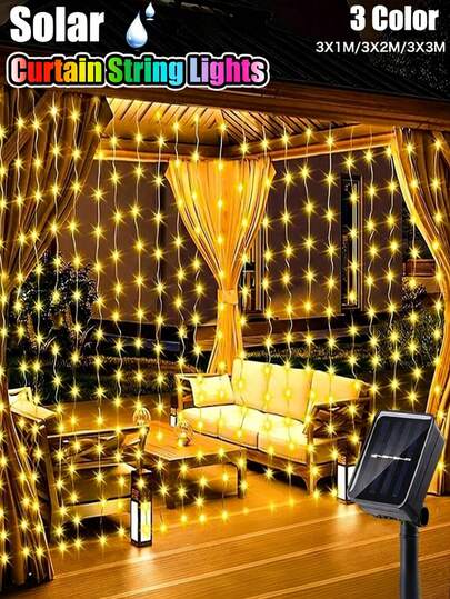 1 pièce Guirlande lumineuse solaire, décoration de jardin extérieure étanche de Noël, lumière féerique avec 8 modes d'éclairage, convient pour l'éclairage festif dans les jardins, les cours et les pavillons. Peut être utilisé pour les fenêtres, les chambres, les murs, les pièces, les pavillons, les tentes, les fêtes, les porches, les mariages et la décoration d'arrière-plan du jardin. [Solaire]