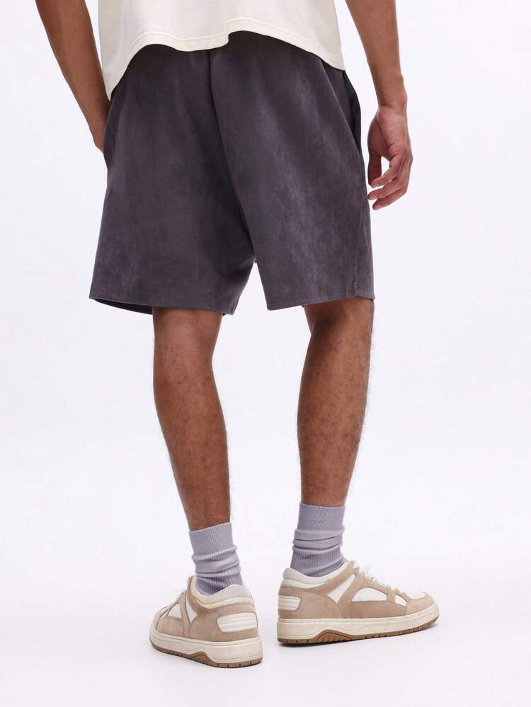 Suede Pull On Shorts With Drawstring