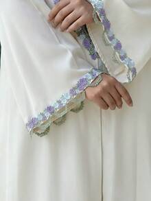 Yasmyna Áo Abaya thêu hoa thanh lịch dành cho nữ - Nhiều màu - Xem 9