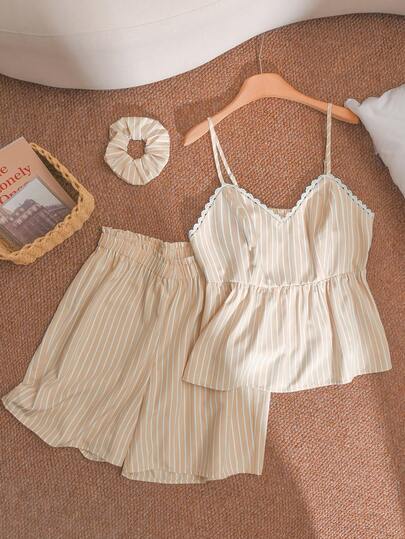 CosyJoli Plus Size Women 3-Piece Set, Casual 5-Sleeve Top And Shorts, Spring/Summer Fashion Outfit, Teenager Casual 3-Piece Set