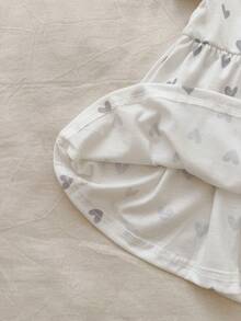 女婴两件套夏季粉白撞色圆领短袖A字连衣裙，可爱甜美风格，针织面料 - 彩色 - 查看 6