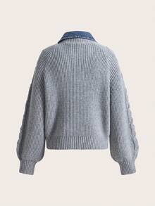 Anewsta 女士现代灰色针织高领套头毛衣 - 灰色 - 查看 6