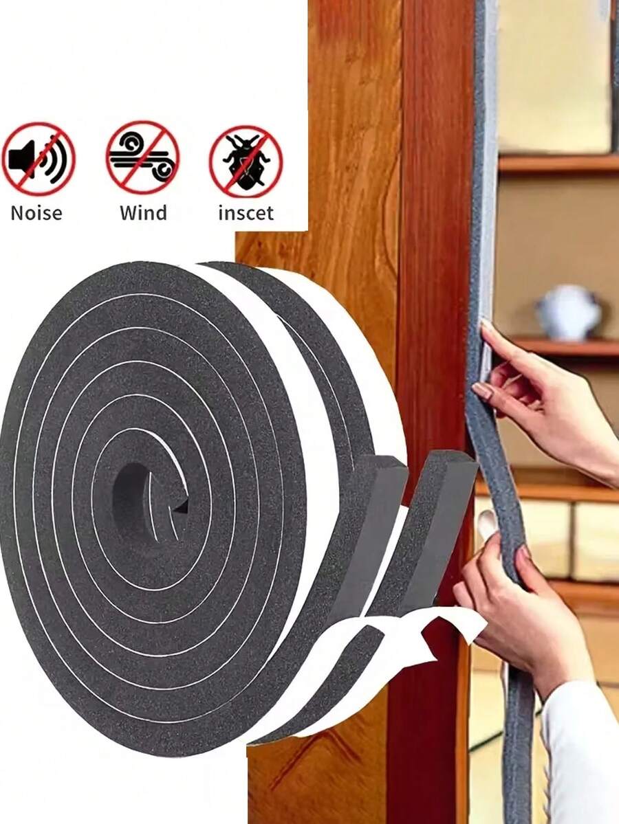 门窗密封条，EVA自粘隔热泡沫胶带海绵隔音防风防尘，总长2米/6.56英尺 - 彩色 - 查看 1