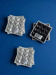 Joivida 1Pc/2pcs Black/White Ins Heart Quilted Metal Style Cotton Napkin Cover, Square Heat Insulating Pad, Photo Props For Table Decoration, Desktop Decor, Essential For Festive Gatherings, Suitable For Bars, Offices And Homes, All Occasions, Size 11.8 Cm X 11.8 Cm - Multicolor - View 4