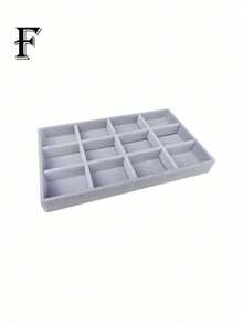 Fashion Ring Box Stud Earrings Ornament Storage Box Without Lid Dust, Simple Jewelry Display Storage Tray For Home, Gift For Valentine's Day - Grey - View 21