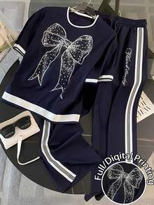 Franclia 常规版型圆领短袖T恤 + 直筒斜插口袋长裤