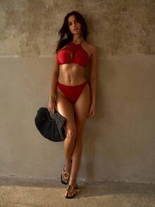 MOTF PREMIUM BỘ BIKINI KIỂU BOHEMIAN MÓC LEN THỦ CÔNG - Đỏ - Xem 7