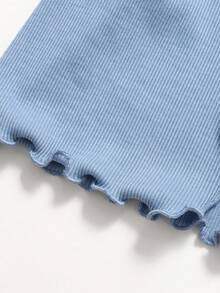 Girlism Tween Girls' Blue Knit Long Sleeve Cardigan & Floral Print Sleeveless Midi Dress 2-Piece Outfit, Spring/Summer - Blue and White - View 5