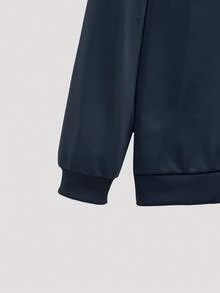 Open Phase 男士休闲街头百搭纽约英伦元素印花圆领套头衫 - 藏蓝色 - 查看 5