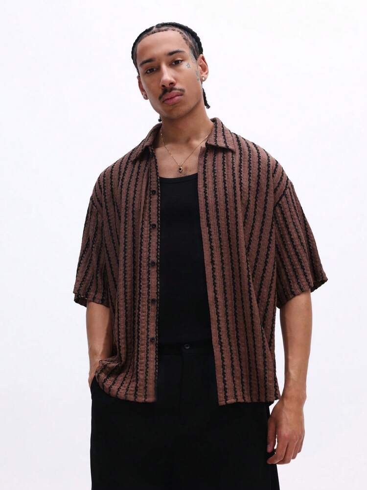 Striped Button Down Shirt With Classic Collar