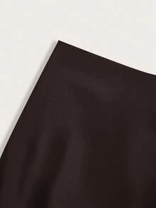 Firerie Plus Size Elegant Dark Brown Maxi Skirt For Casual Outings, Afternoon Tea, Gatherings, Dates, Evening And Autumn Fall - Coffee Brown - View 3