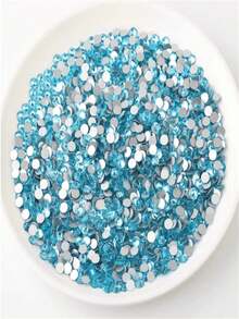 2.000 peças Strass de Resina Plana Azul Claro de 3-6mm, Gemas de Gelatina Redondas para Fazer Acessórios, Sapatos, Roupas, Cosméticos, Bolsas, Decoração - Azul bebê - Visão 4