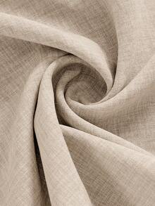 EMERY ROSE 大码女式纯色圆领短袖双口袋休闲直筒连衣裙 - 杏色 - 查看 3