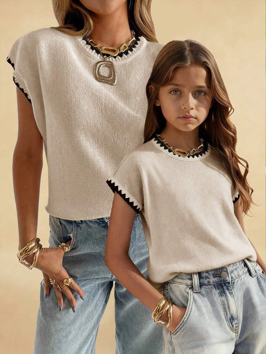 Travachic KIDS 青少年女孩休闲度假百搭白色图案 T 恤 - 彩色 - 查看 1