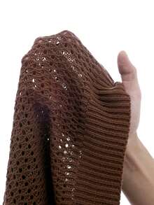 Manfinity KASUA Men's Contrast Stripe Short Sleeve Hollow Out Knit Top And Shorts Set,Summer Crochet Men S Short Set Men Vacation Short Sets Men Two Piece Casual Short Sets Knitted Two Piece Outfit Men Men 2 Piece Set Knit Two Piece Set Men Men Crochet Set Mens Matching Set Brown Sets For Men - Brown - View 10