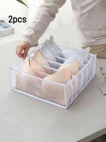1pc/2pcs White/Grey/Underwear Organizer - 6 Gird Underwear Organizer, Foldable Underwear Divider Organizer, Closet Organizer Divider, Bra Drawer Organizer For Home Use - StyleA - View 11