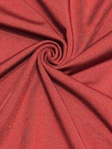 Firerie 加大码女士休闲优雅金属装饰不对称肩部上衣，适合外出、派对等场合/秋季女装/万圣节/新年/派对上衣/优雅女式上衣/酒红色修身生日上衣 - 紅色 - 查看 8