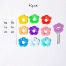 Random Color Silicone Key Cover Set - Colorful PVC Key Covers For Key Organization And Identification, Various Sizes, Suitable For School, Office, Home, Travel, Bag, Organizer, Storage 30/20/10Pcs Optional - Multicolor - View 11