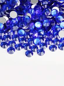 2000 buah Rhinestone Resin Pipih Biru Tua Ukuran 3-6mm, Batu Permata Jelly Bulat untuk Membuat Aksesoris Sepatu, Pakaian, Kosmetik, Tas, Dekorasi - Royal Blue - View 5